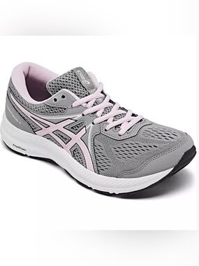 ASICS Women's Ortholite Gray and Light Pink Athletic Running Shoe sz 6